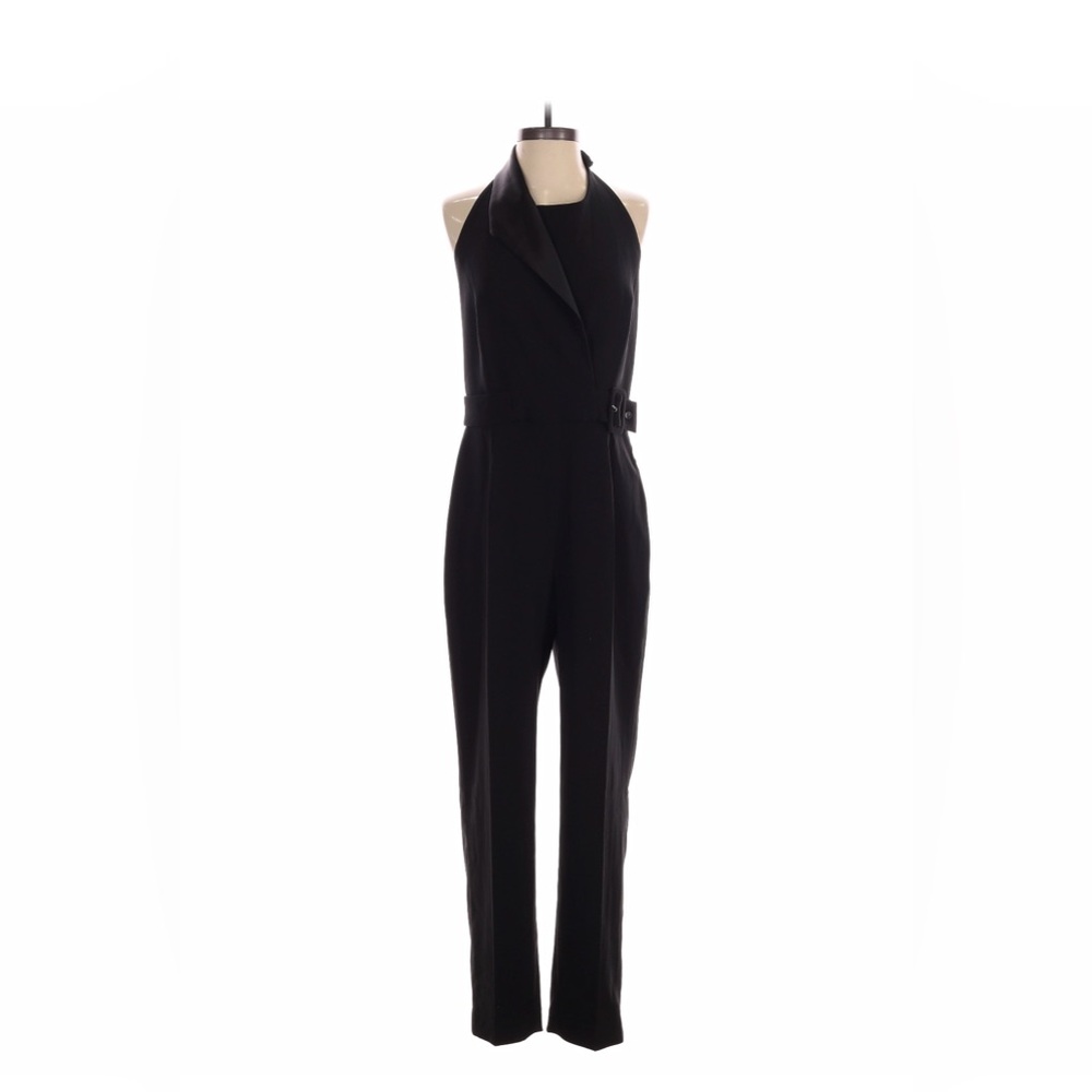 Reiss Sleeveless Black Halter Jumpsuit